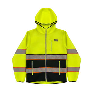 Chaqueta con Capucha de Seguridad Clase 2 para Trabajadores, Precio Bajo, Cantidad Mínima de Pedido Pequeña, Reflectante, Impermeable, de Poliéster y Forro Polar, Alta Visibilidad - Product Image 1