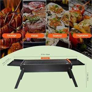 23 \ "griglia leggera a carbone barbecue in acciaio inox griglia portatile all'aperto per picnic feste in spiaggia griglia staccabile - Product Image 4
