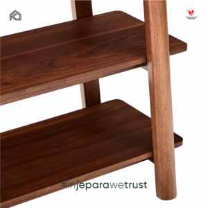 Indonesia Custom Furniture Manufacturer Solid Teak Wood Bookshelf Open Display <b>Shelf</b> OEM ODM Wholesale B2B Supplier - Product Image 4