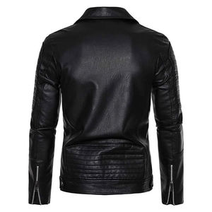 Veste en cuir pour homme, style décontracté, hiver, toile, coupe ajustée, écologique, imperméable, respirante, coupe-vent, style streetwear - Product Image 2