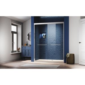 Porta Scorrevole in Vetro per Doccia Certificata, Spessa, con Finitura Cromata Trasparente, 44-48 Pollici L X 72 Pollici Porta Doccia Semi-Frameless Regolabile H - Product Image 3