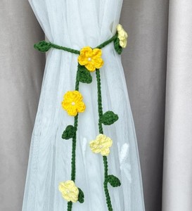 Crochet Flower <b>Curtain</b> Tiebacks Cotton Home Decor - Product Image 3