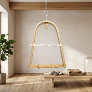Natural Bamboo Coil Curved Bird <b>Swing</b> Perch Hanging Trapeze Toy Small Medium Birds Pet Cage Accessories Wholesale Dekor Asia - Product Image 6