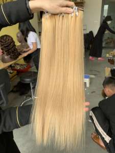 Perruque Naturelle Vierge Vietnamienne Blonde avec Racines Sombres Donateur Unique - Product Image 3