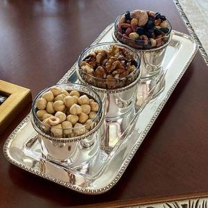 Oriental Metal Serving <b>Bowl</b> <b>with</b> Carved <b>Lid</b> for Ramadan Dates - Product Image 4