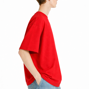 เสื้อยืดคอตตอนคุณภาพสูง หนานุ่ม สำหรับผู้ชายไซส์ใหญ่ ทรงบ็อกซี่  รับสกรีนโลโก้  เสื้อผ้าสตรีทแวร์  ผ้าถัก  ปรับแต่งโลโก้ได้ - Product Image 3