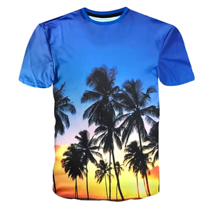 Camiseta de Manga Corta con Cuello Redondo para Hombre, Estampado de Astronauta y Luna Espacial, Tejido de Poliéster, Estilo Casual - Product Image 3