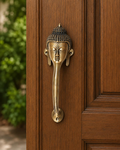 Decorative Metal Buddha Face Door Pull Handle Long Vintage Style Metal Door Handle Hardware for Home Hotel and Wooden Doors - Product Image 5