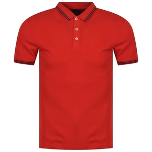 Polo personnalisé pour homme, rouge, respirant, à manches courtes, couleur unie, tricoté, décontracté - Product Image 1
