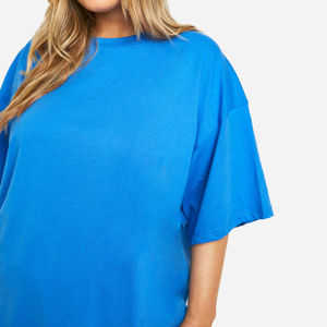 Robe T-shirt personnalisée pour femme en toile polyester/coton, coupe classique, manches courtes, style streetwear, logo brodé, anti-plis - Product Image 6