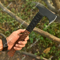 Hache Viking artisanale à manche plein en acier au carbone, qualité industrielle supérieure, pour camping et chasse en extérieur, manche en bois, OEM