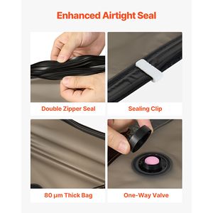 Paquete de 16 Bolsas de Almacenamiento al Vacío para Ropa, Ahorro de Espacio con Doble Cierre, Material de PC Grueso, Incluye Bomba y Cable de Carga - Product Image 5