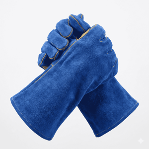 Gants de sécurité en cuir de vachette pleine fleur antidérapants, durables et résistants à la chaleur, avec manchette de protection pour le soudage industriel, le hockey, le barbecue, le travail et les loisirs - Product Image 4