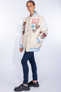 แจ็คเก็ตวาร์ซิตี้แบบอเมริกันสั่งทำพิเศษสำหรับผู้ใหญ่ ผ้าแคนวาสผสมขนสัตว์หนา สีบลัช ป้องกันน้ำ ระบายอากาศ กันลม - Product Image 4