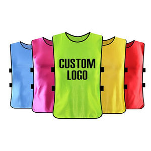 Maillots d'entraînement personnalisés par le fabricant, couleur unie, respirants, imprimés numériquement, séchage rapide, chasubles de football en maille, OEM - Product Image 2