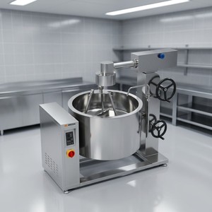 Olla de vapor rotatoria por inducción con camisa térmica Amicook 380V/440V, modelo para servicio de alimentos a granel, con 3 cuchillas para ahorrar espacio, ideal para freír y hervir con precisión. - Product Image 5