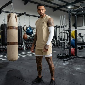 Camiseta sin Mangas de Gimnasio 100% Algodón con Logotipo Personalizado, Camiseta Deportiva Informal para Hombre, Talla Grande, Lisa, con Logotipo Impreso - Product Image 4