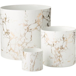 Macetero de estilo americano moderno con patrón de mármol, decoración duradera para plantas de interior - Product Image 1