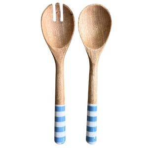 Utensilios de cocina de madera de mango hechos a mano con mango de esmalte, juego de cucharas de madera para ensalada, herramientas de cocina seguras para alimentos - Product Image 1