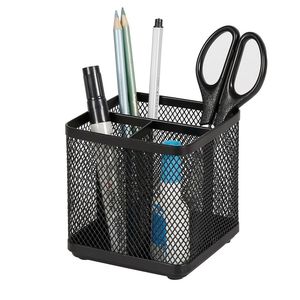 Industrial Wrought Iron Vertical Bar Pencil Container Heavy-Duty Office Pen Cup Corporate Supply - Product Image 5