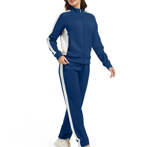 Custom Sport Training Jogging Streetwear Tracksuit Comfortable Zipper Hoodies Suits Two Piece <b>Set</b> Women's <b>Sets</b> - Product Image 4