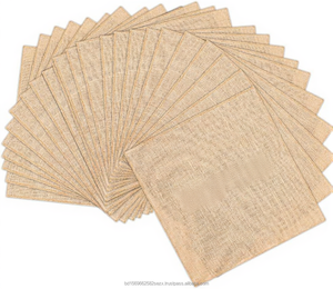 6 x 6 pouces Carrés de toile de jute en jute, tissu naturel polyvalent, pour sets de table, centres de table style ferme, jardinage et artisanat tressé - Product Image 1