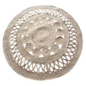 Tapis de jute indien traditionnel fait à la main tapis de jute tissé à la main tapis rond naturel tapis de jute tressé pour la décoration intérieure de l'Inde - Product Image 2