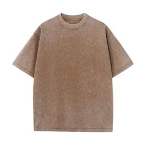 T-shirt Homme Oversize en Coton Délavé à l'Acide, Col Rond, Style Vintage Streetwear, Tendance Mode Décontractée, Tendance du Marché Américain - Product Image 1