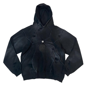 Sudadera con capucha para hombre, estilo vintage, lavado ácido, con cremallera, estampado digital, 100% algodón, forro polar grueso, corte oversize, ropa urbana de invierno - Product Image 1