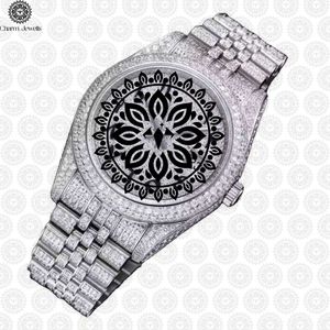 Montre de Luxe Charm Jewells en Acier Inoxydable, Cadran 40mm, Mouvement Mécanique Analogique, Design Creux, Bracelet Unisexe Tendance, 10 Bar - Product Image 4