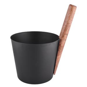 Seau Sona noir fournitures d'hôtel et de restaurant seau de serveur alimentaire de qualité supérieure manche en bois - Product Image 1