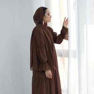 Abaya moderne en dentelle de luxe pour femmes, style Dubaï, robe de soirée islamique modeste - Product Image 2