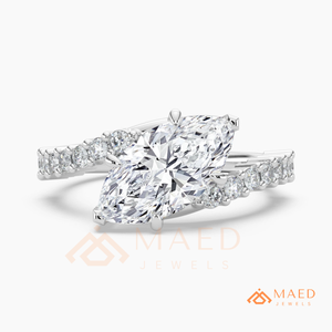 Bague de Fiançailles en Argent 925 avec Moissanite Marquise, Bague de Mariage Coupe Ovale, Bijou de Promesse Nuptiale, Cadeau pour Femme, Vente de Bijoux Fins USA - Product Image 5