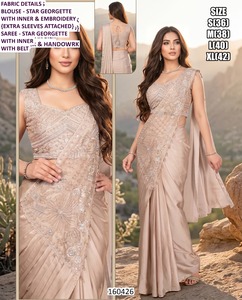 Ensemble Eclipse pour femme rose traditionnel, orné, longueur ras du sol, séchage rapide - Product Image 5