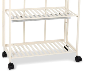Étagère à plantes mobile à 3 niveaux en métal blanc, support de rangement à fentes, chariot à plantes mobile, support de présentation de pots de fleurs d'intérieur - Product Image 4