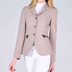 Chaqueta de equitación para mujer, color rosa claro, poliéster, para salto ecuestre, con bolsillos con cremallera y logotipo personalizado - Product Image 1