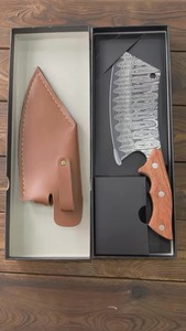 Hand-Forged <b>Japanese</b> Meat <b>Cleaver</b> Knife with Oak Handle & Sheath - Product Image 5