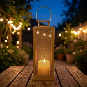 Iron <b>Lantern</b> <b>Candle</b> Tealight <b>Holder</b> for Home Decor Gold <b>Lantern</b> Decorative <b>Candle</b> <b>Holder</b> Hanging <b>Lantern</b> for Living Room Bedroom - Product Image 2