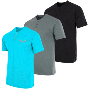 Camiseta de Manga Corta con Cuello en V para Hombre, Corte Regular, Logotipo Bordado, Color Sólido, Informal, Tejido de Punto, Algodón Transpirable, Diseño Frontal - Product Image 4