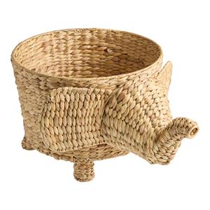 Panier en jacinthe d'eau naturelle en forme d'éléphant, fait main, panier de rangement, vente en gros, écologique, fabriqué au Vietnam - Product Image 1