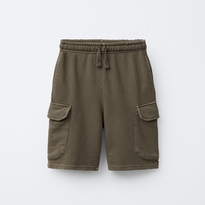 Ensemble de 2 pièces unisexe vert olive, t-shirt avec logo et short, tenue décontractée d'été, manches courtes, col rond, ensemble de vêtements de couleur unie - Product Image 5
