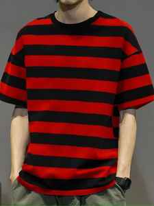 Camiseta de Última Moda para Hombre, Estilo Holgado con Hombros Caídos, 100% Algodón, Ajuste Relajado, Personalizable, Transpirable, para Uso Diario y de Verano - Product Image 5