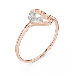 ROYAL HEART Lab Grown Diamond Women's <b>Ring</b> <b>Set</b> in 18KT Rose <b>Gold</b> with Side Stone Brilliant Cut-Engagement/Party/Gift Daily Use - Product Image 3