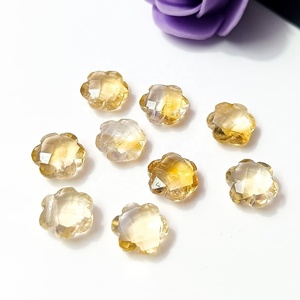 Citrine naturelle sculptée à la main perles en forme de fleur 10mm Citrine perles de pierres précieuses à facettes pour la fabrication de bijoux du fournisseur en gros - Product Image 4