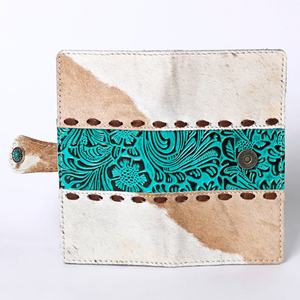 Nueva Cartera de Cuero Genuino de Alta Calidad con Cremallera y Ranuras para Tarjetas y Efectivo, Estilo Bohemio Occidental, de Moda, de Piel de Vacuno Grabada, Tipo Clutch - Product Image 2