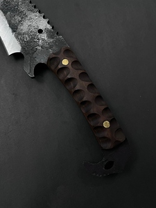 Cuchillo de Caza 5160 de Acero Forjado con Alto Contenido de Carbono, Machete de <span class=keywords><strong>Supervivencia</strong></span> de Hoja Fija con Mango de Madera de Nogal y Funda de Cuero - Product Image 2