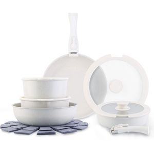 Set di Pentole Antiaderenti per Induzione da 17 Pezzi con Manici Staccabili, Padella e Pentola per Salse a Riscaldamento Rapido per Uso in Cucina - Product Image 6
