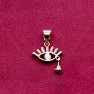 Pendentif Œil Turc en Argent Sterling 925 Massif Plaqué Or Rose avec Turquoise et Zircon Cubique Baguette, Bijoux Fins, Vente en Gros, Memoria Jewels - Product Image 5