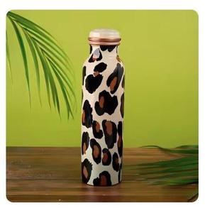 Botella de Agua de Cobre con Diseño de Palmera del Paraíso, Patrón de Flores Coloridas, Botella para Beber, Regalo de Viaje, Logotipo Personalizado, Diseño Antiderrames - Product Image 2