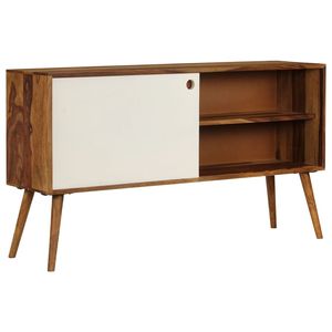 Credenza in Legno Massello di Acacia Marrone e Bianco 46.5x11.8x26.0 Pollici - Product Image 3